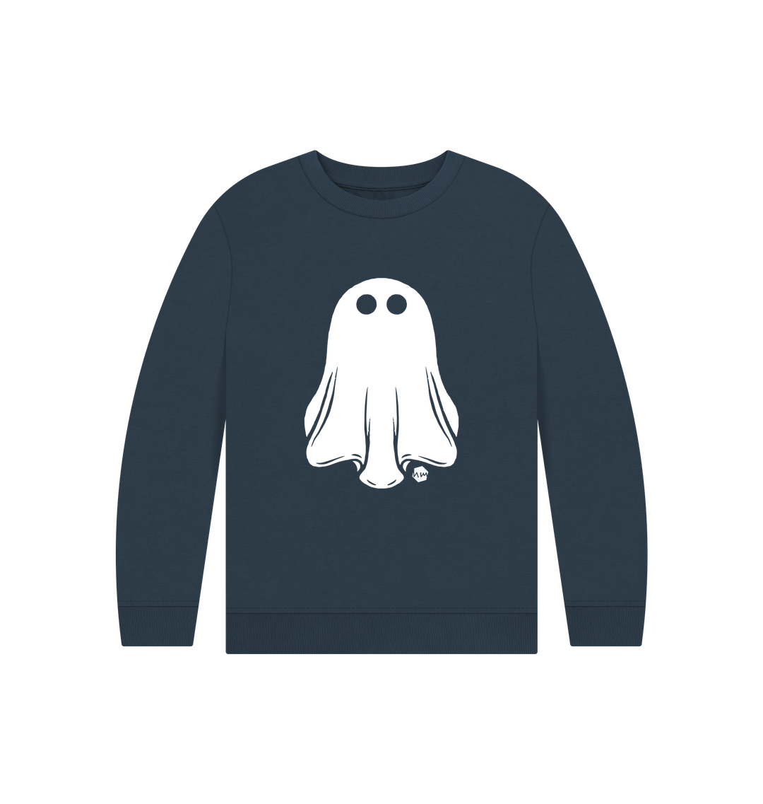 Navy Blue Printed Kids Jumper Front