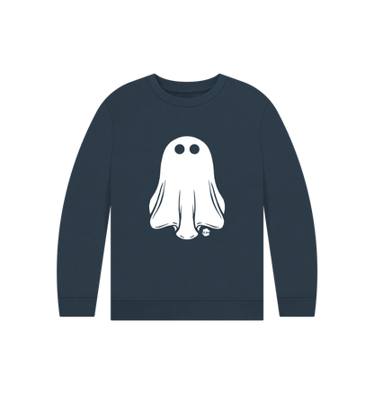 Navy Blue Printed Kids Jumper Front