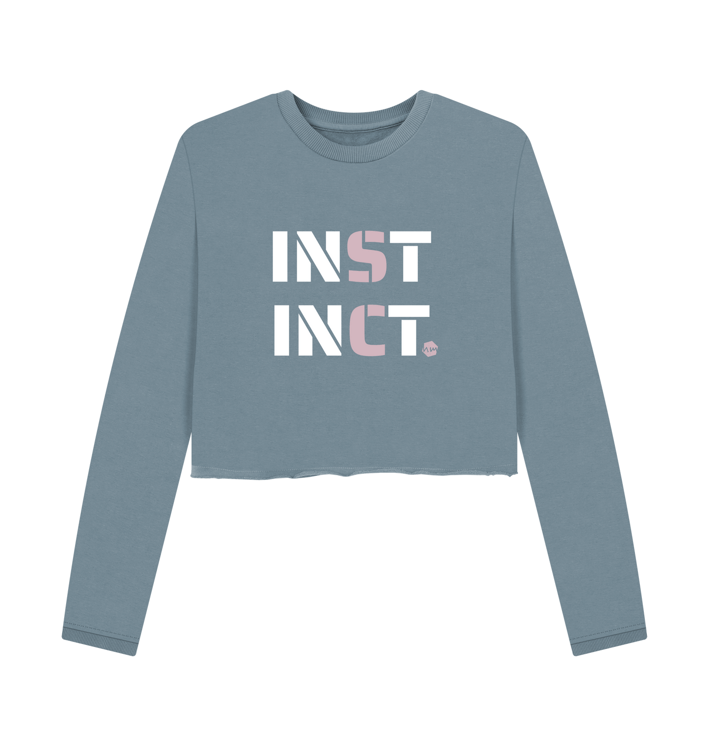 Stone Blue Printed Boxy Jumpers Front