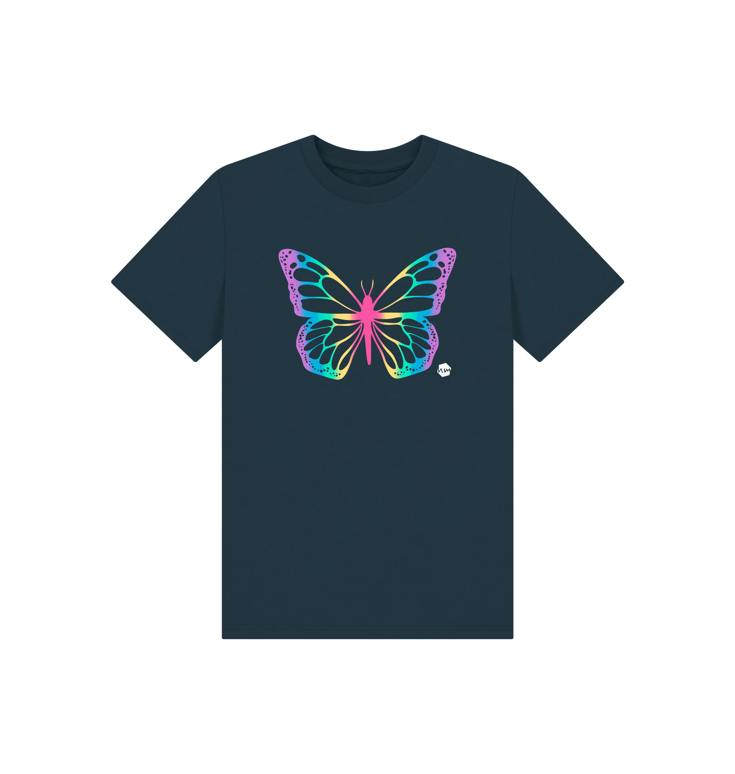 Denim Blue Printed Kids T-Shirt Front