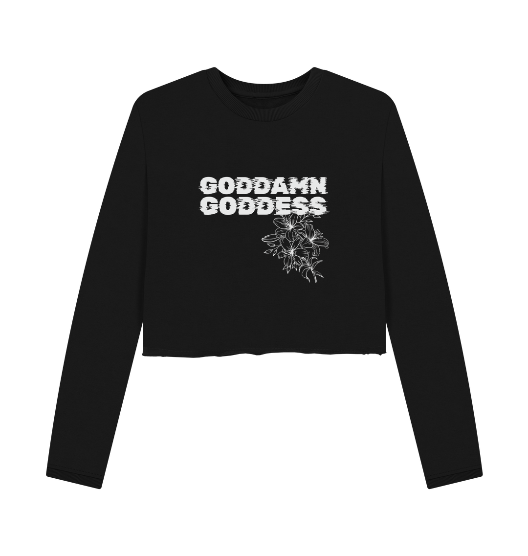 Black Printed Boxy Jumpers Front