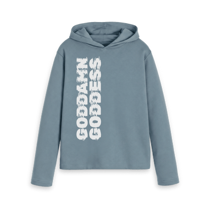 Stone Blue Printed Hoody Front
