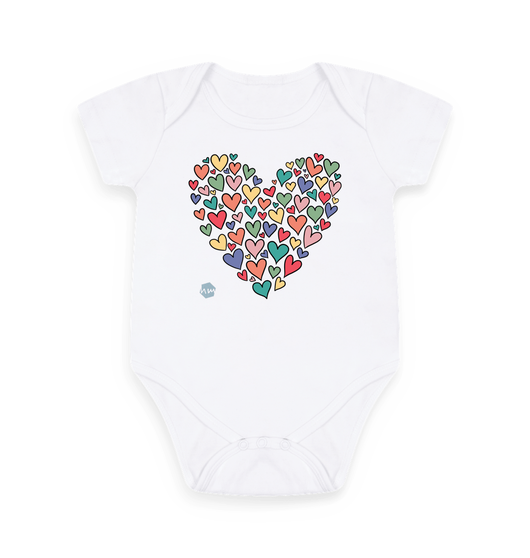 White Printed baby grow Front