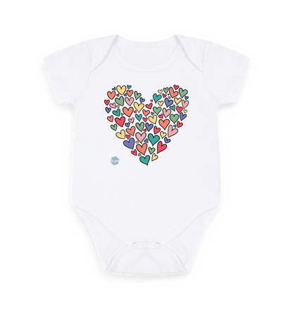 White Printed baby grow Front