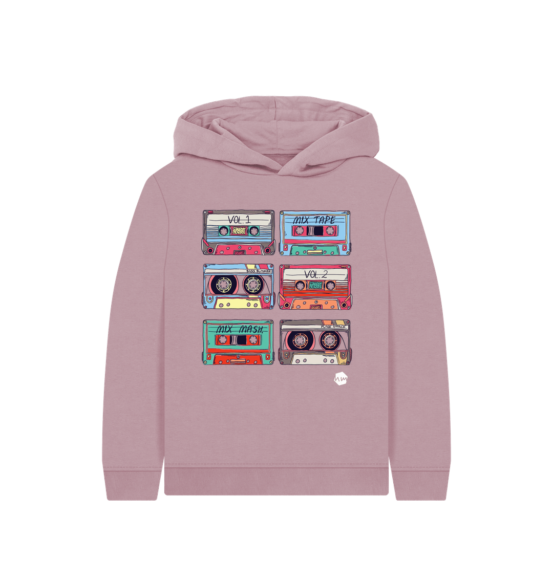 Mauve Printed Kids Hoodie Front
