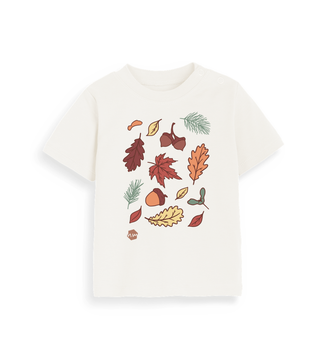 Organic Natural Printed Kids T-Shirt Front