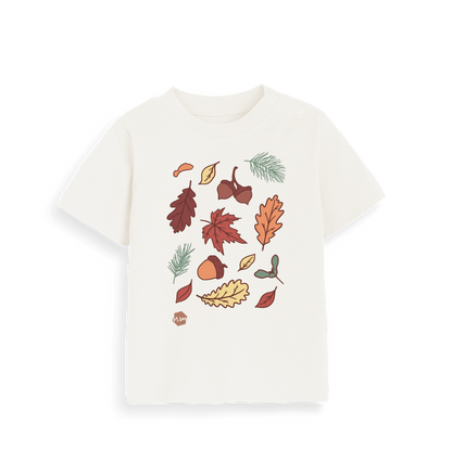 Organic Natural Printed Kids T-Shirt Front
