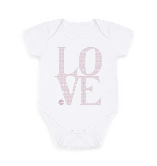 White Printed baby grow Front
