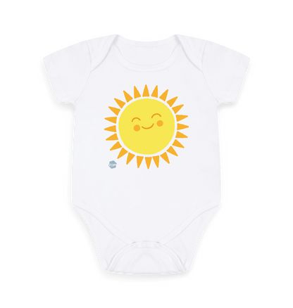 White Printed baby grow Front