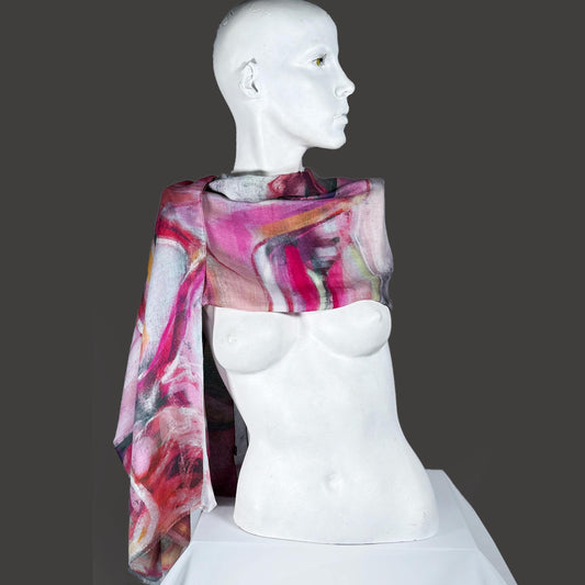 Scarf Chloe Trayhurn x Human Milk - CIRCLE, Pink 180cm x 70cm