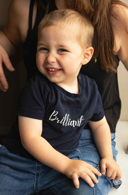 'Brilliant' Toddler T-shirt, Blue with original logo