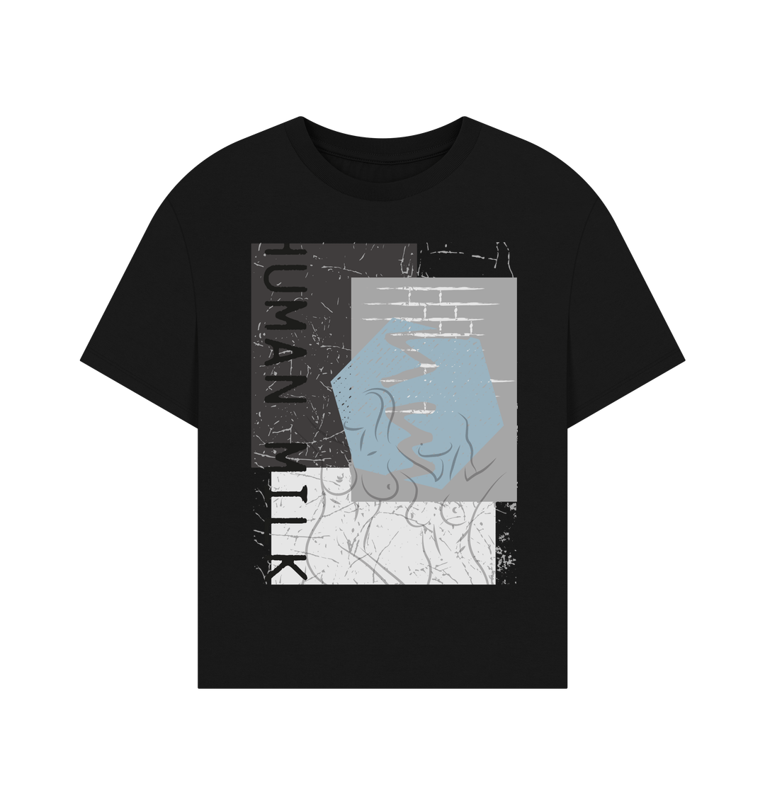 Black Printed breastfeeding friendly T-shirt