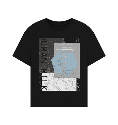 Black Printed breastfeeding friendly T-shirt