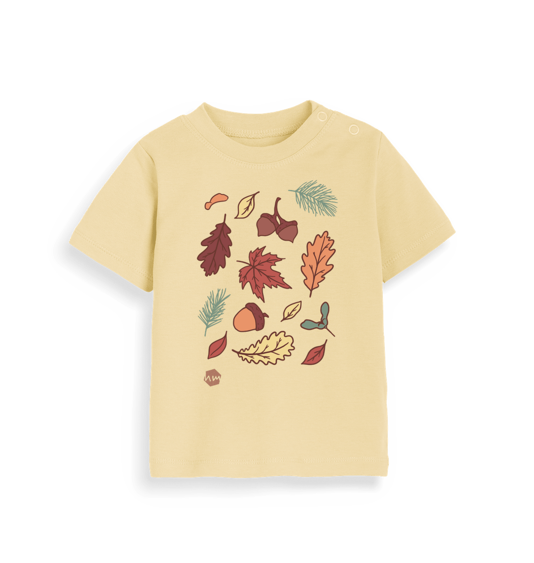 Soft Yellow Printed Kids T-Shirt Front