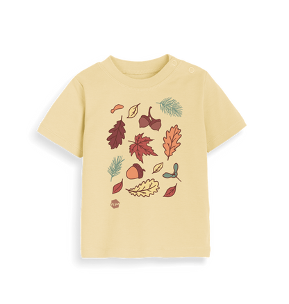Soft Yellow Printed Kids T-Shirt Front
