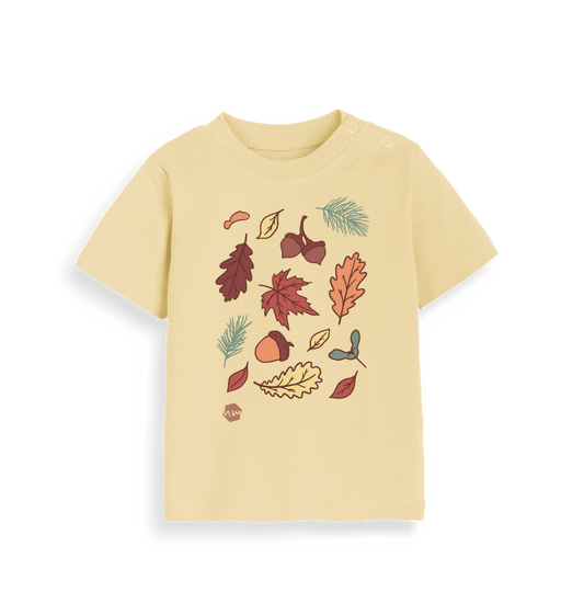 Soft Yellow Printed Kids T-Shirt Front