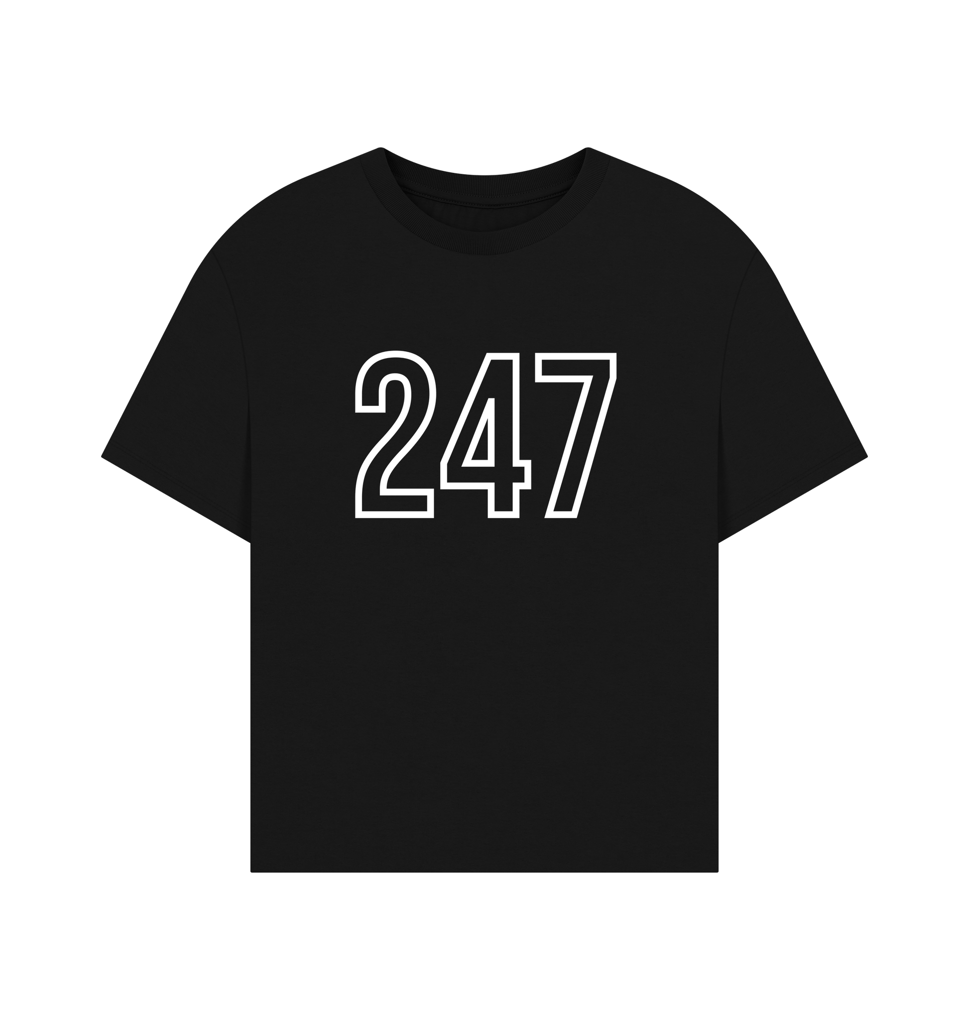 Black Printed T-shirt Front
