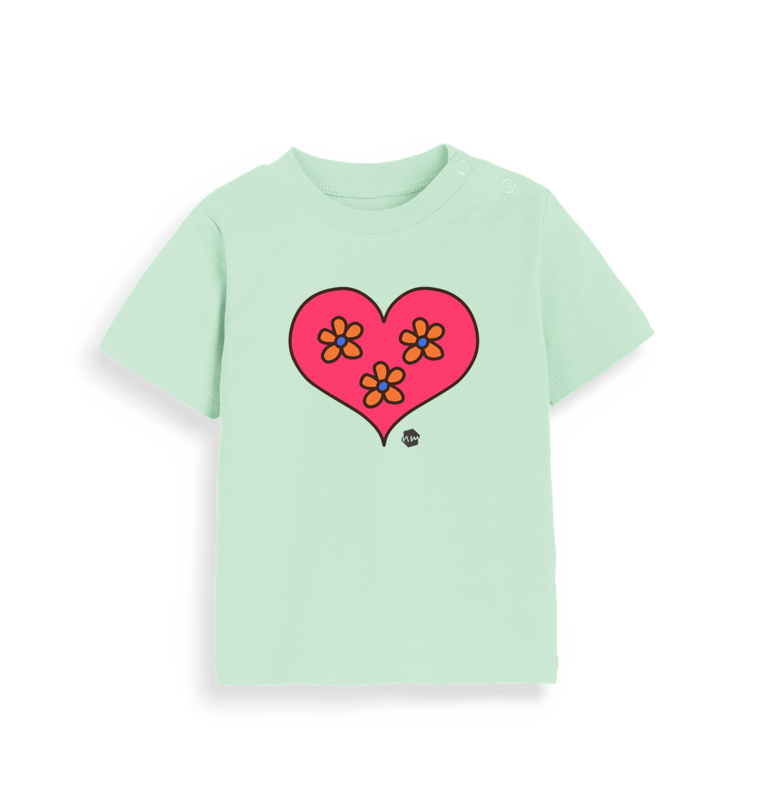 Mint Printed Kids T-Shirt Front