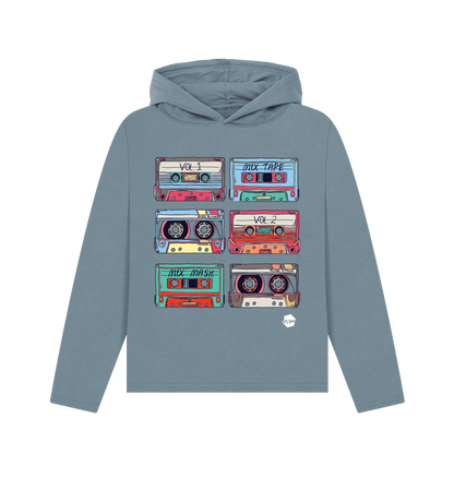 Stone Blue Printed Hoody Front