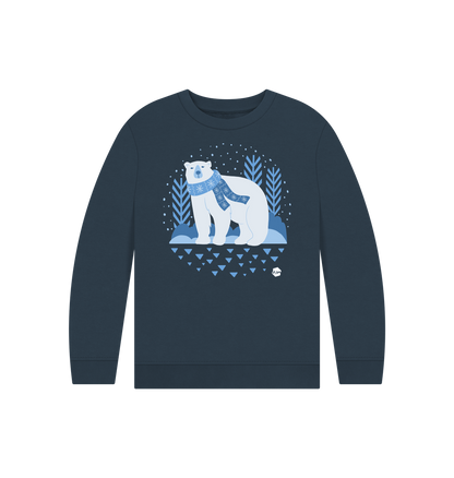 Navy Blue Printed Kids Jumper Front