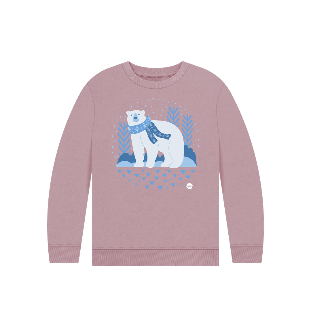 Mauve Printed Kids Jumper Front