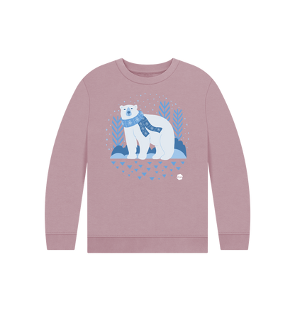 Mauve Printed Kids Jumper Front