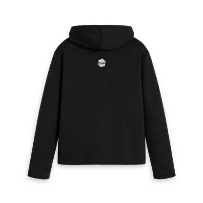 Black Printed Hoody Back