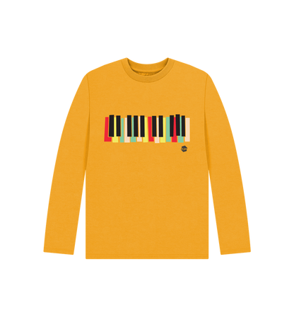Mustard Printed Kids T-Shirt Front