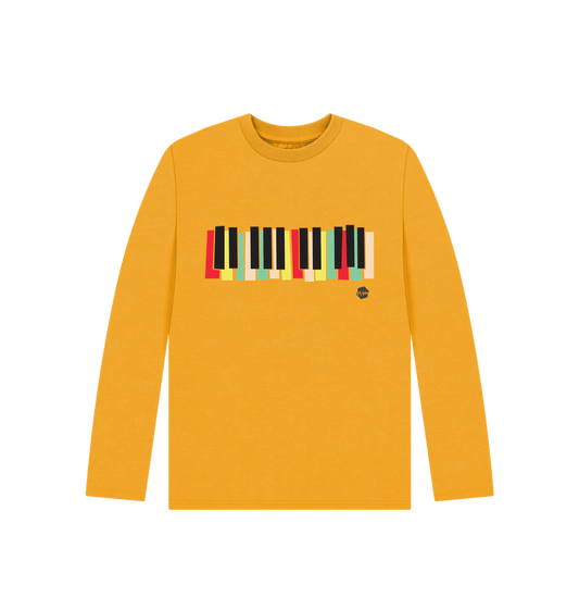 Mustard Printed Kids T-Shirt Front