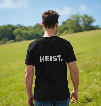 Human Milk HEIST T-shirt on a man in a field