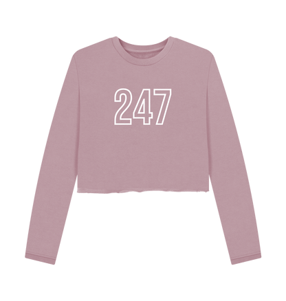 Mauve Printed Boxy Jumpers Front
