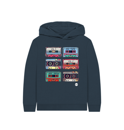 Navy Blue Printed Kids Hoodie Front