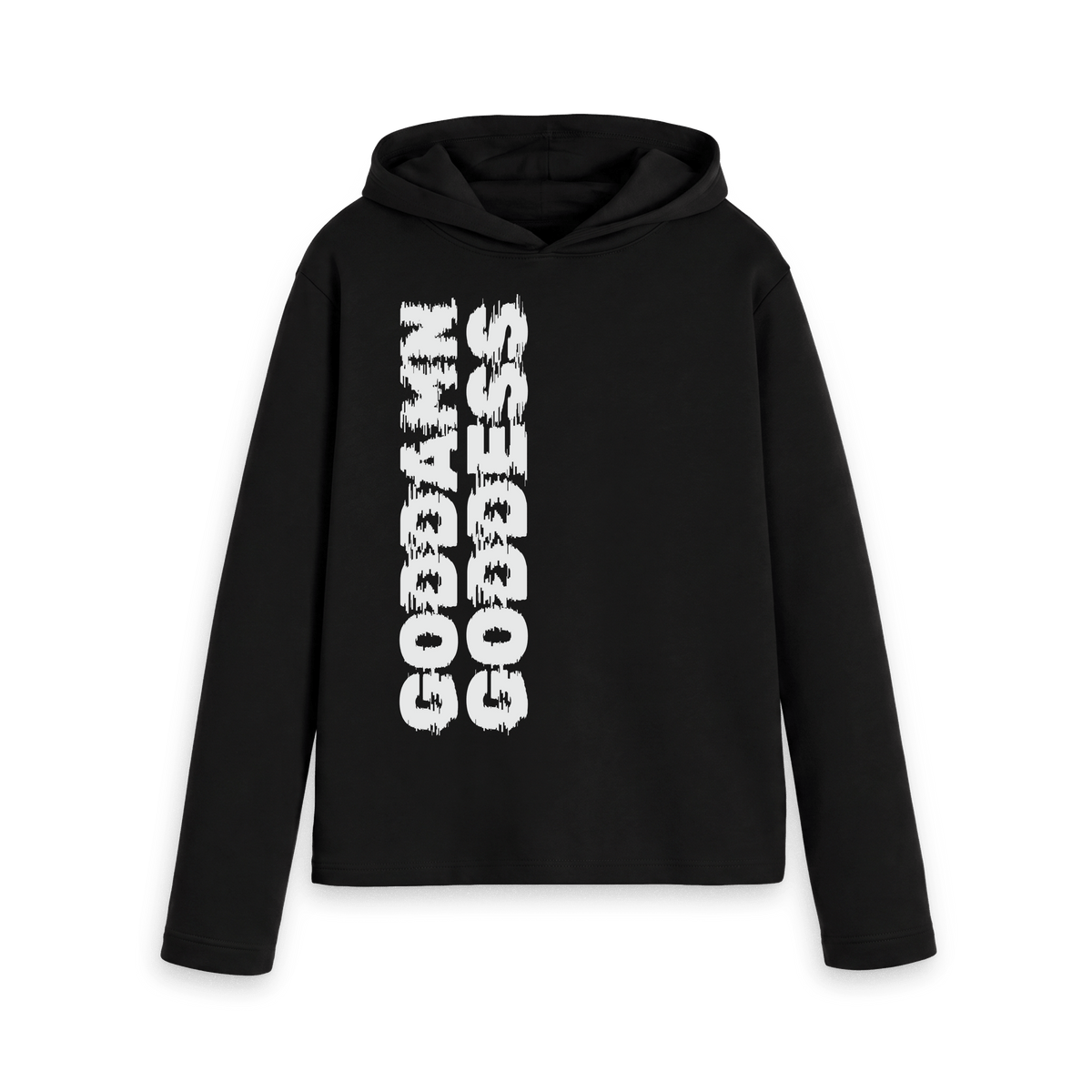 Black Printed Hoody Front
