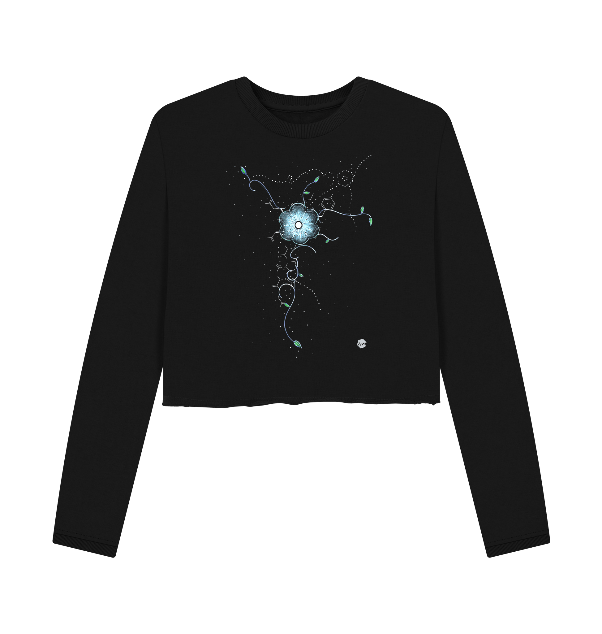 Black Printed Boxy Jumpers Front