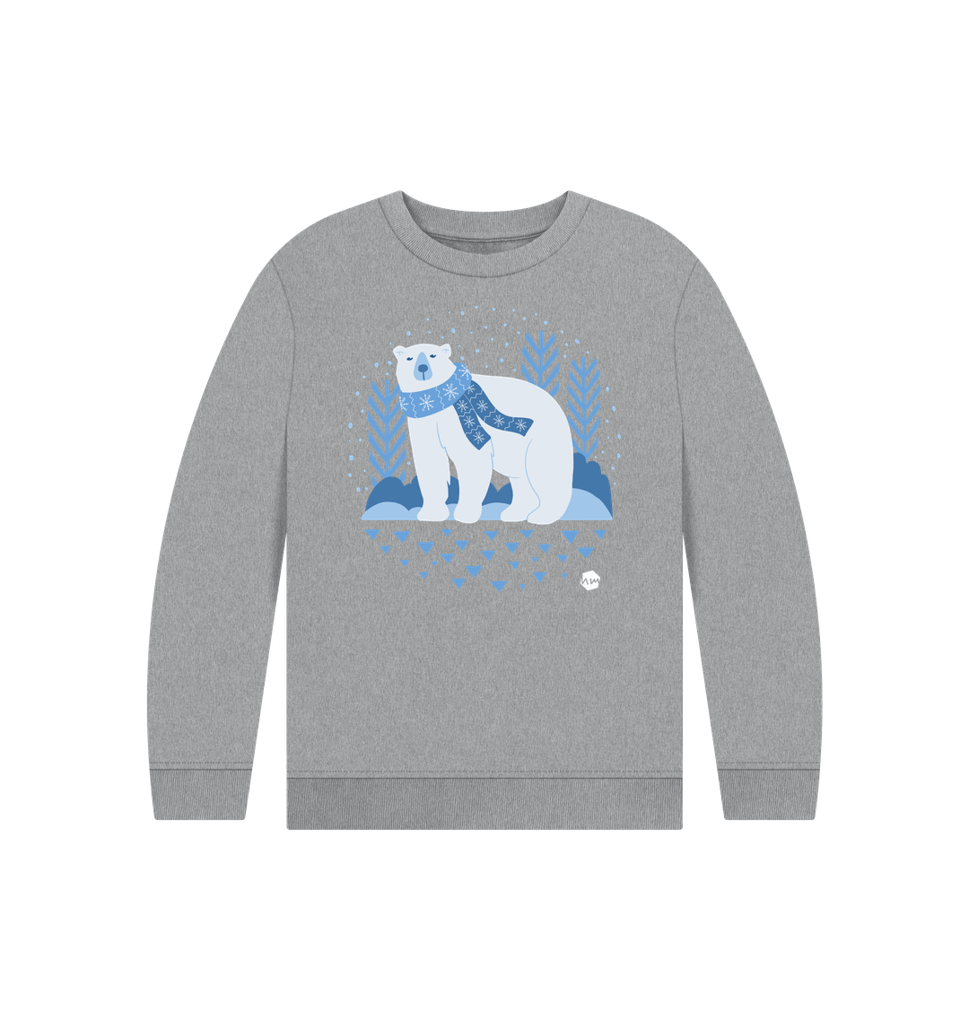 Athletic Grey Printed Kids Jumper Front