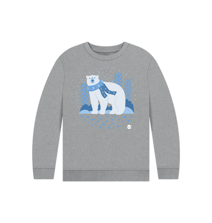 Athletic Grey Printed Kids Jumper Front