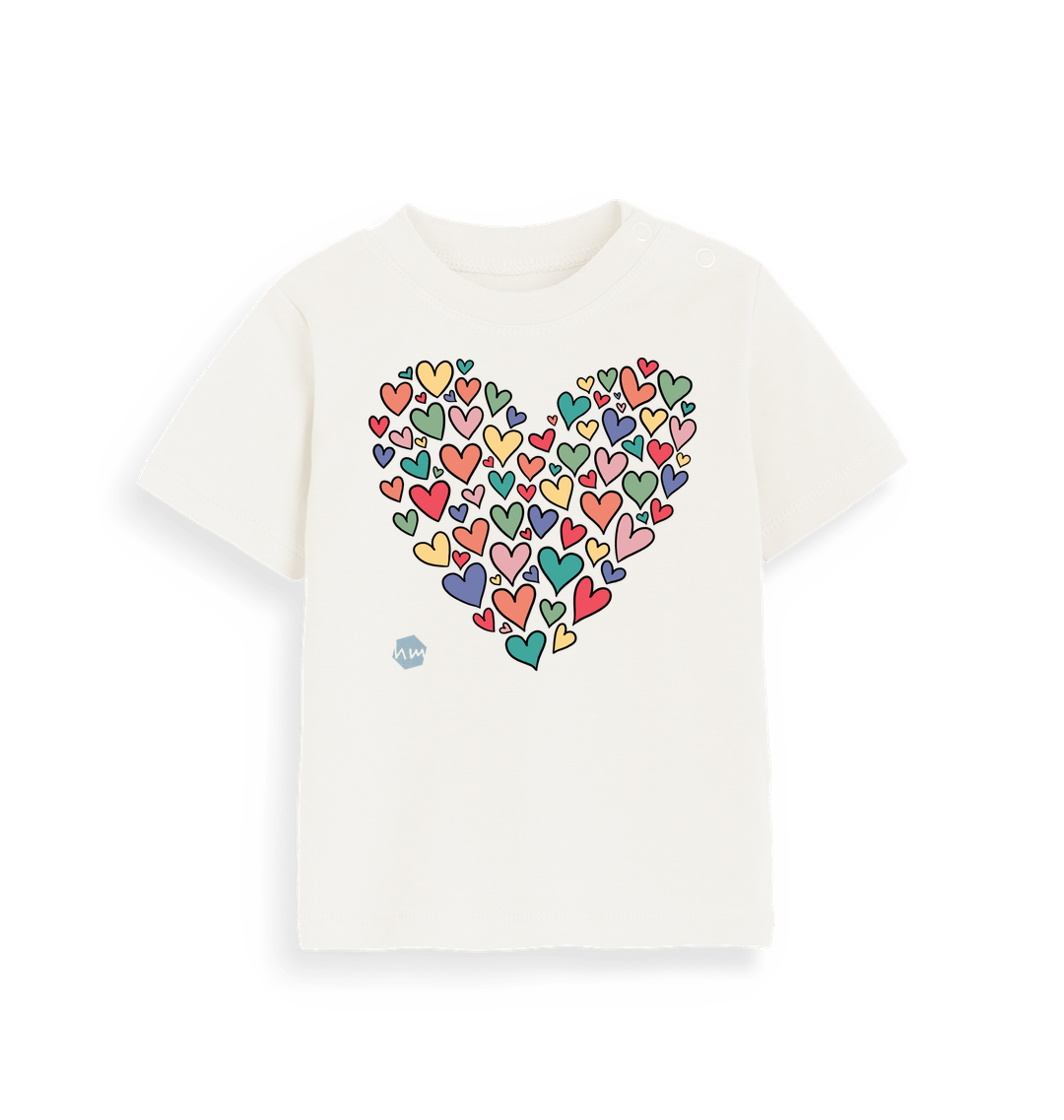 Organic Natural Printed Kids T-Shirt Front