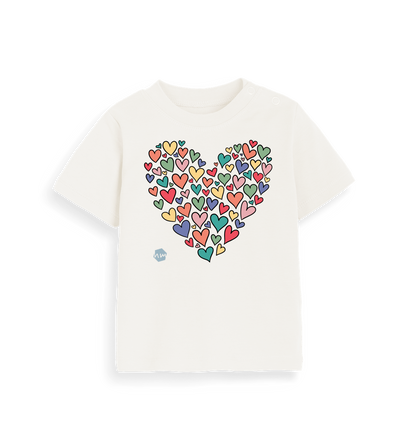 Organic Natural Printed Kids T-Shirt Front