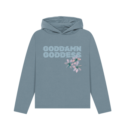 Stone Blue Printed Hoody Front