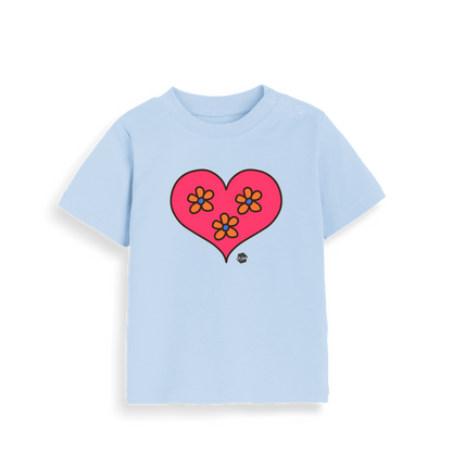 Dusty Blue Printed Kids T-Shirt Front