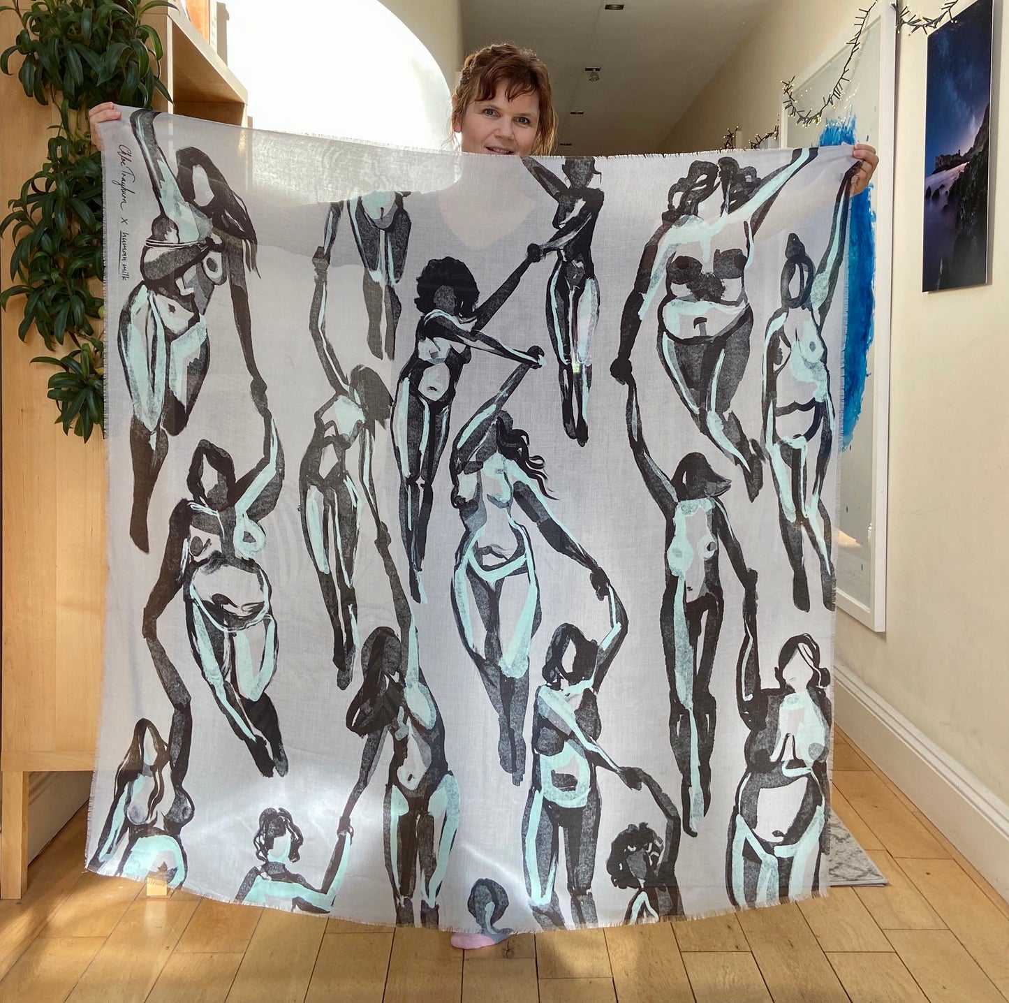 Scarf Chloe Trayhurn x Human Milk - ASCENSION, 3 colourways, 140cm x 140cm